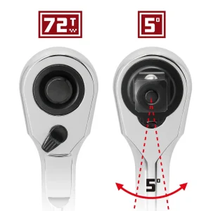 Powerbuilt 3/8 In. Drive 72 Tooth Pro Tech Ratchet with Contour Handle 649969
