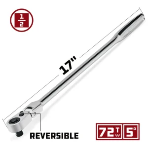 Powerbuilt 1/2 In. Drive 72 Tooth Pro Tech 17 In. Long Reach Flex Head Ratchet 649955