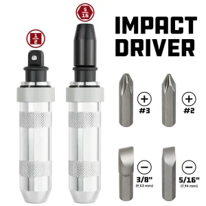 Powerbuilt 1/2 In. Drive Impact Driver with Steel Bits 648002