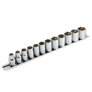 Powerbuilt 12 Piece 3/8 In Drive 6 Point Shallow Metric Socket Set 645008