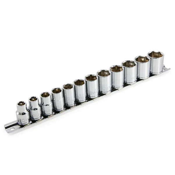 Powerbuilt 12 Piece 3/8 In Drive 6 Point Shallow Metric Socket Set 645008