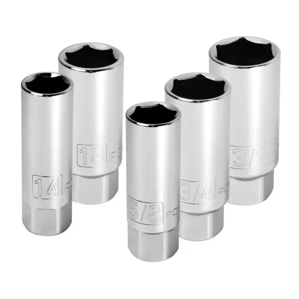 Powerbuilt 5 Piece 3/8 In. Drive Spark Plug Socket Set 640855