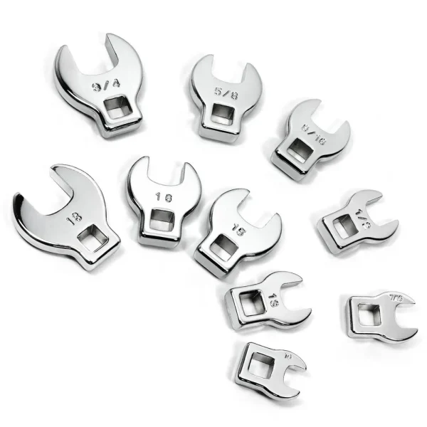 Powerbuilt 10 Piece 3/8 In. Drive SAE and Metric Crowfoot Wrench Set 640830