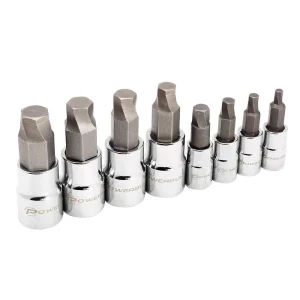 Powerbuilt 8 Piece Zeon SAE Hex Bit Socket Set for Damaged Bolts 240093