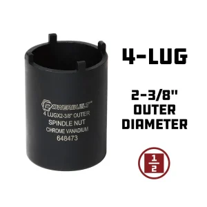 Powerbuilt Spindle Nut Socket – 4 Lugs Outer 648473