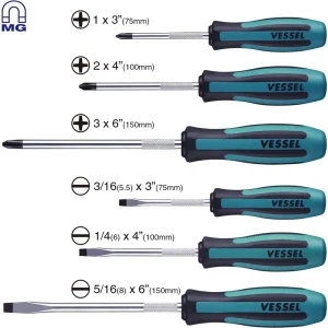 Vessel Tools MEGADORA JAWSFIT Screwdriver 6 Piece Set 9006PB