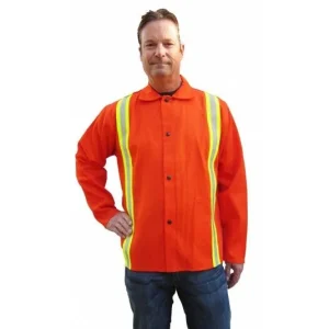 Tillman 6230DRQ 30″ Hi-Vis Orange Jacket with Silver/Yellow Reflective Tape (1 Jacket)
