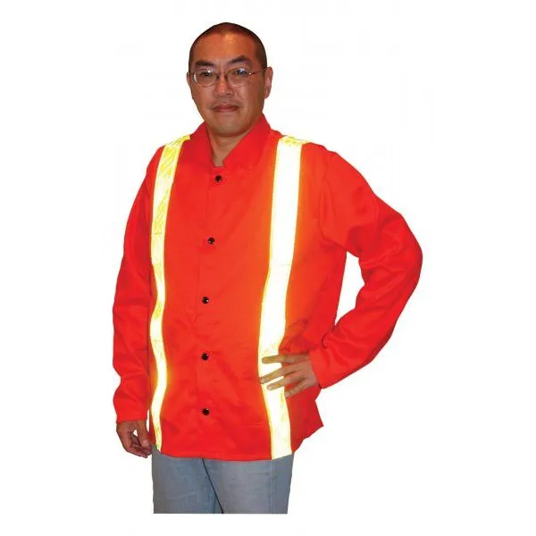 Tillman 6230DRT 30″ Hi-Vis Orange Welding Jacket with Reflective Tape (1 Jacket)