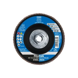 PFERD 62621 Flap Disc, 4-1/2″ x 5/8-11, CO-COOL SG STEELOX, 40 Grit, T27, Flat, Ceramic oxide, 10/BOX