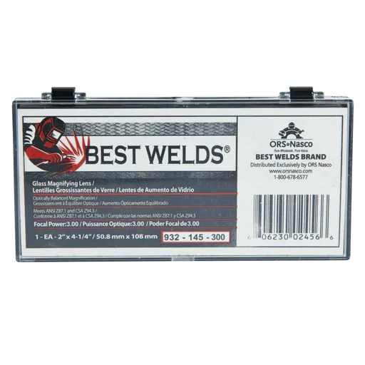 Best Welds Glass Magnifier Plate, 2″ x 4-1/4″, 3 Diopter, Clear | 901-932-145-300