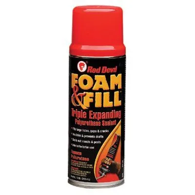 Red Devil 909 Polyurethane Triple Expanding Foam, 12 oz Aerosol Can, Champagne (12 Cans)