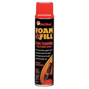 Red Devil 0912 Polyurethane Triple Expanding Foam, 20 oz Aerosol Can (12 Cans)