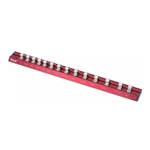 Titan Tools 3/8 in. Drive SAE Magnetic Aluminum Socket Rail 38097
