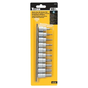 Titan Tools 10 pc. 3/8 in. Drive Metric Hex Bit Socket Set 16170