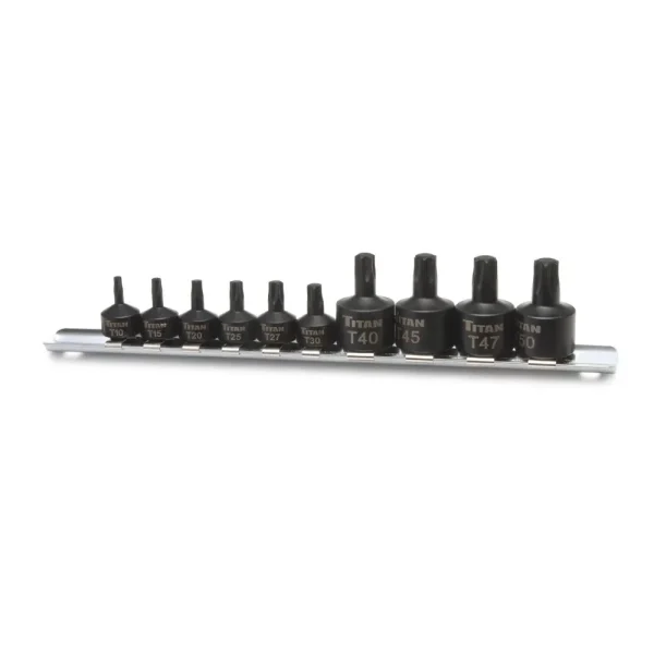 Titan Tools 10 pc. Stubby Star Bit Socket Set 16142