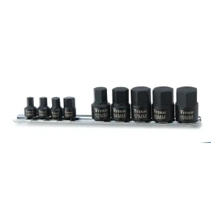 Titan Tools 9 pc. Stubby Metric Hex Bit Socket Set 16141