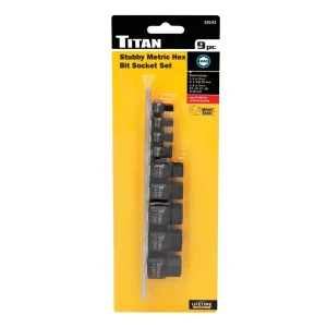 Titan Tools 9 pc. Stubby Metric Hex Bit Socket Set 16141