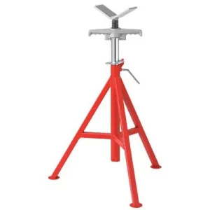 Ridgid 56657 V-Head Pipe Stand, Low, 20″ – 38″ High, 12″ Pipe Cap., 2,500 Max Weight, VJ-98 1 EA
