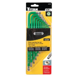 Titan Tools 13 pc. Tamper Resistant Star Extra Long Key Set 12715