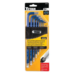 Titan Tools 9 pc. Metric Extra Long Non Slip Hex Key Set 12714