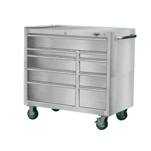 Viper Tool Storage 41 in. 9 Drawer 304 Stainless Steel Rolling Cabinet V412409SSR