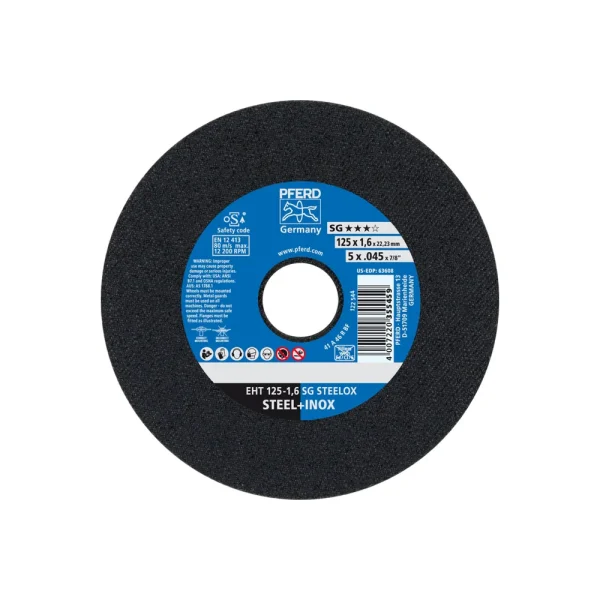 PFERD 63614 Cut-Off Wheel, 6″ x .045 x 7/8, SG STEELOX, T1, Aluminum oxide, 25/BOX