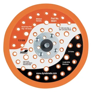 Dynabrade 6 in. Dia. Vacuum Disc Pad Hook-Face 52 Holes 56321