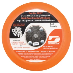 Dynabrade 6 in. Dia. Non-Vacuum Disc Pad Hook-Face Short Nap 56197