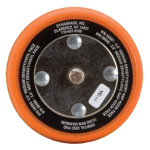 Dynabrade 3 in. Dia. Non-Vacuum Disc Pad Hook-Face Short Nap 56087