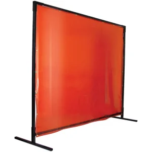 Black Stallion Heavy-Duty Welding Screen – 14 Mil Orange Vinyl