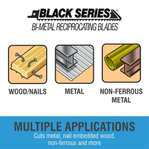 Spyder Products 3 Piece Black Series Bi Metal Reciprocating Saw Blades 10/14 – 12 in. 200307