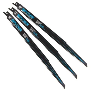 Spyder Products 3 Piece Black Series Bi Metal Reciprocating Saw Blades 6 – 12 in. 200306