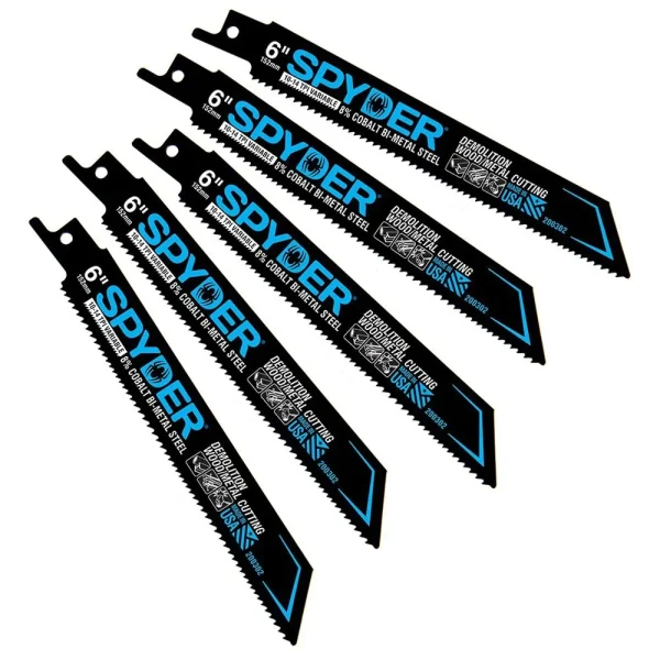 Spyder Products 5 Piece Black Series Bi Metal Reciprocating Saw Blades 10/14 – 6 in. 200302
