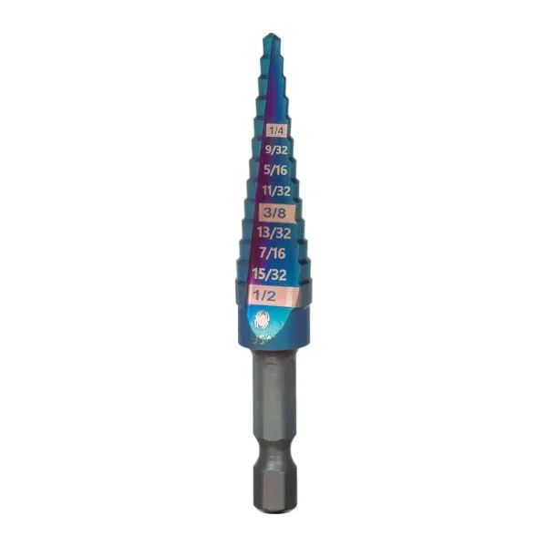 Spyder Products 13 Step Bit Mach-Blue Hex Shank 1/8 in. – 1/2 in. #1 19019