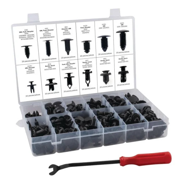 Titan Tools 240 pc. Universal Push Pin Retainer Kit with Removal Tool 85520