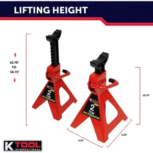 K Tool International Jack Stands 2 Ton Pair KTI61201