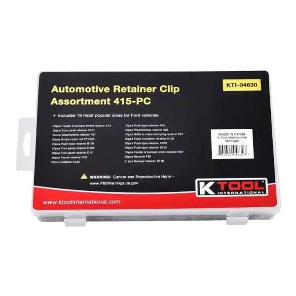 K Tool International Automotive Retainer Clip Assortment KTI04630
