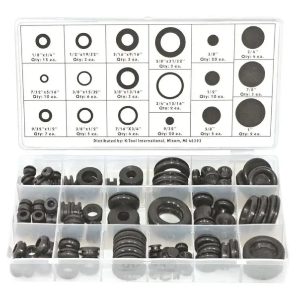 K Tool International 125 Piece. Grommet Assortment KTI00091