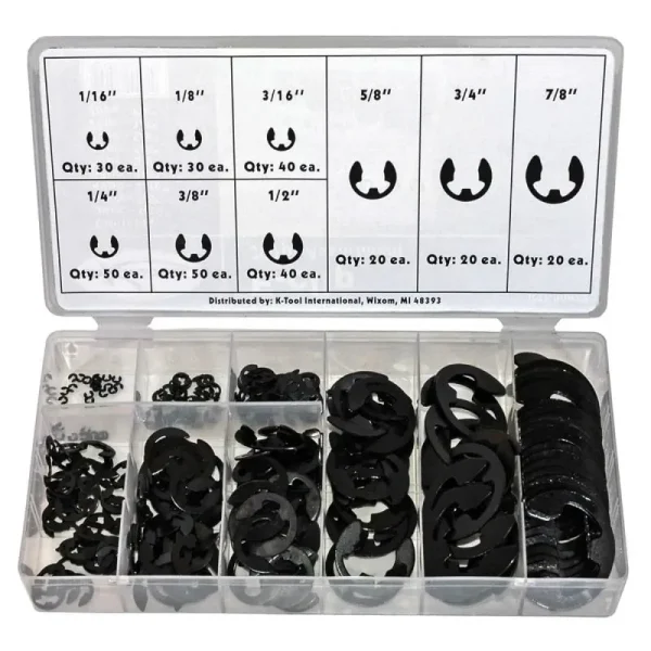 K Tool International 300 Piece E-Clip Assorment KTI00072