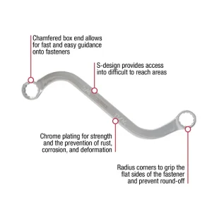Sunex 5 PC. SAE FULL POLISH S-STYLE BOX WRENCH SET 9940