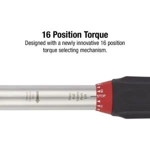 Sunex Torque Wrench Indexing 5 to 80 ft-lb 16 pos 48T 3/8 in. Dr 30580
