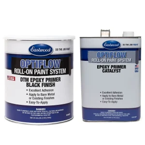 Eastwood OptiFlow Epoxy Primer Gallon and Catalyst Kit – Automotive Roll-On Paint – Black