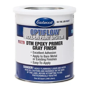 Eastwood OptiFlow Epoxy Primer Quart and Catalyst Kit – Automotive Roll-On Paint – Gray
