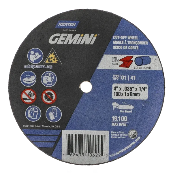 Norton 4 x .035 x 1/4 In. Gemini FC Cut-Off Wheel 60 O T01/41 25 Count