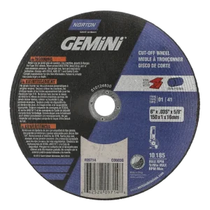 Norton 150 mm x 1 mm x 5/8 In. Gemini Circular Saw Cut-Off Wheel 60 O T01/41 25 Count