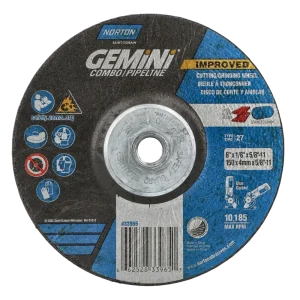Norton 6 x 1/8 x 5/8 – 11 In. Gemini Grinding and Cutting Whl 24 T T27 10 Count