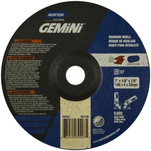Norton Abrasives 66252833965 Gemini A AO Type 27 Grinding and Cutting Wheel, 6 In. Diameter, 10/BOX