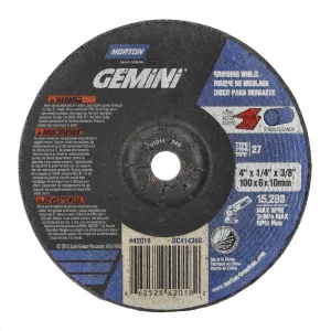 Norton 4 x 1/4 x 3/8 In. Gemini Grinding Wheel 24 Q BDA T27 25 Count
