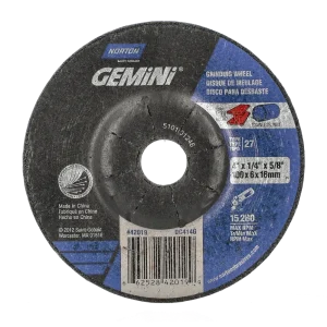 Norton 4 x 1/4 x 5/8 In. Gemini Grinding Wheel 24 S BDA T27 25 Count