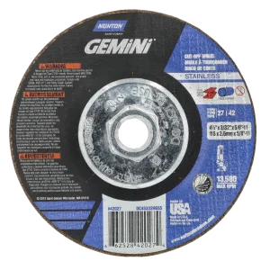 Norton 4-1/2 x 3/32 x 5/8 – 11 In. Gemini INOX/SS Cutting Wheel 30 Q BDA T27/42 10 Count